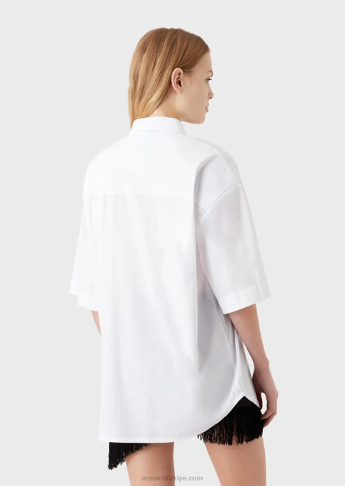 kadınlar Armani büyük beden poplin plaj gömleğiT8HD391