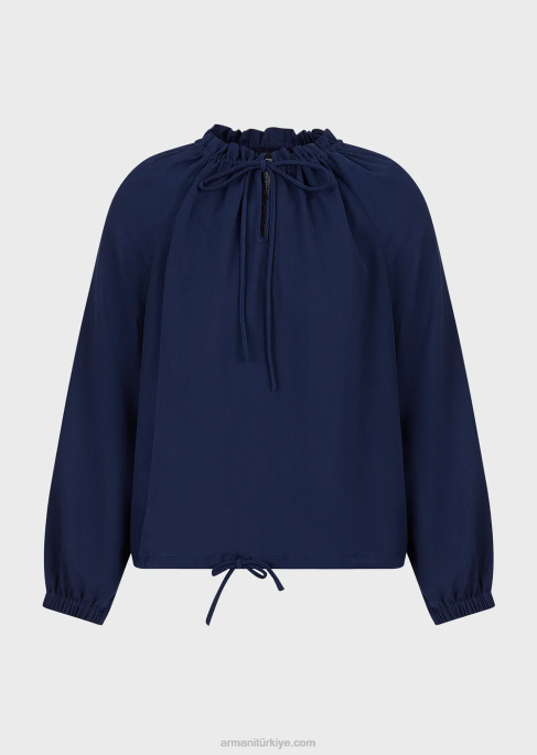 kadınlar Armani büzgü ipli viskon krep bluzT8HD364
