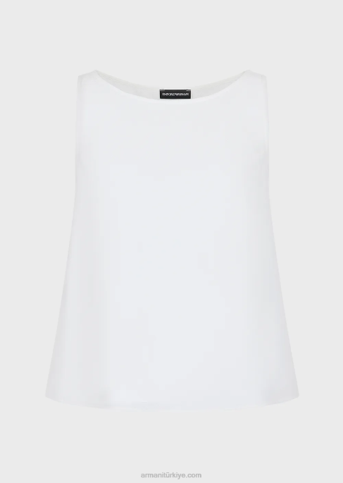 kadınlar Armani granit kumaştan arka panelli kloş top beyaz T8HD344