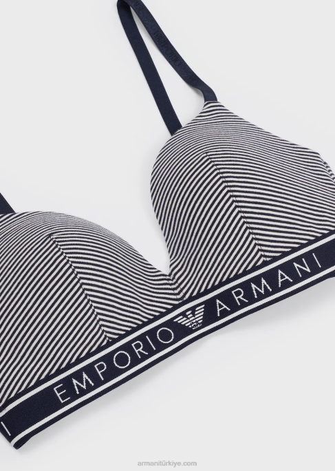 kadınlar Armani baskılı desenli dolgulu üçgen sütyen çizgili T8HD132