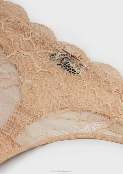kadınlar Armani sanal dantel tanga bej T8HD164