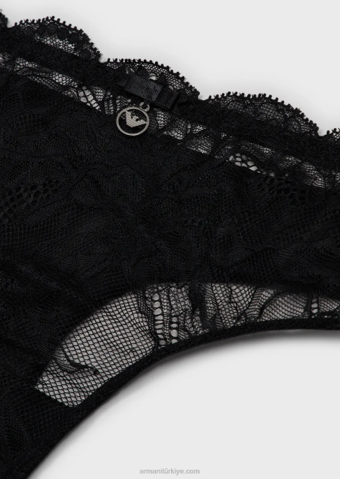 kadınlar Armani sanal dantel tanga siyah T8HD163