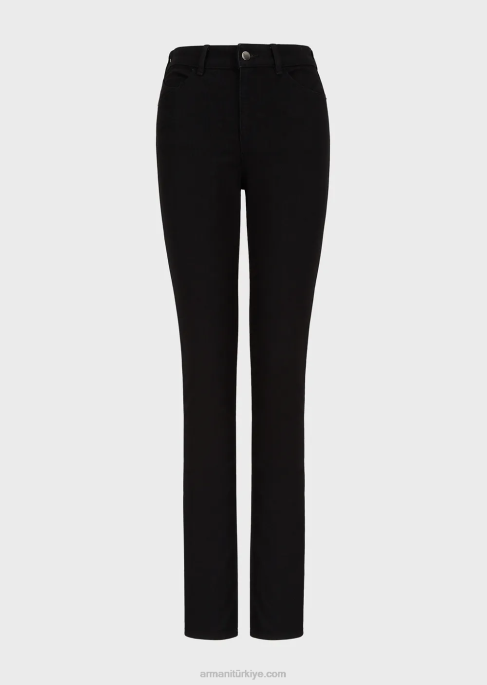 kadınlar Armani j18 yüksek belli skinny-fit durulanmış rahat kot pantolon siyah T8HD2771