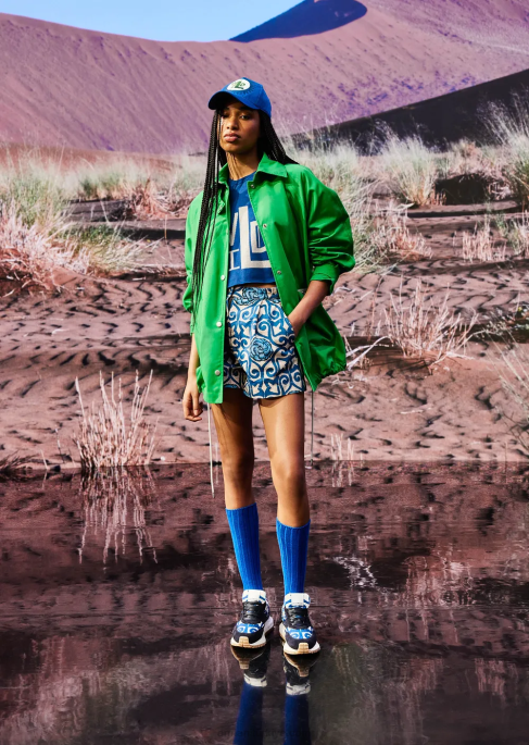 kadınlar Armani Tamamı baskılı dart desenli sürdürülebilir koleksiyon organik fitilli şort Yazdır T8HD297