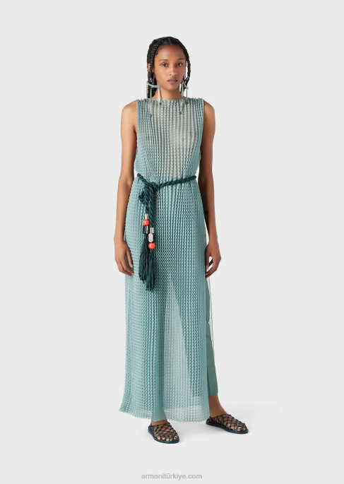 kadınlar Armani şantung-ipek karışımlı, yüksek belli, kırışıklı 7/8 pantolonT8HD318