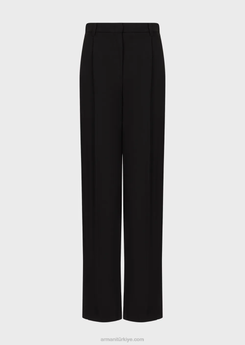 kadınlar Armani barathea yünlü pensli pantolon siyah T8HD319