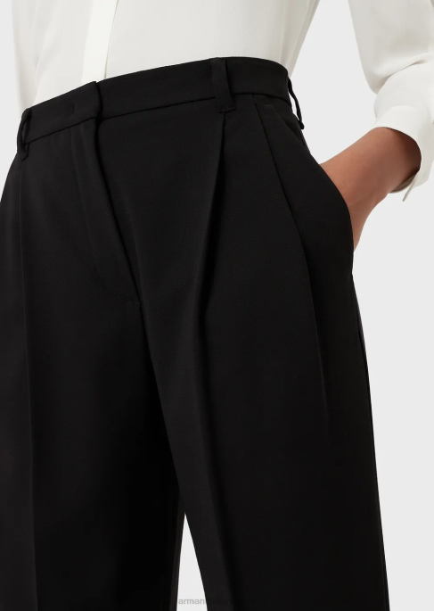 kadınlar Armani barathea yünlü pensli pantolon siyah T8HD319