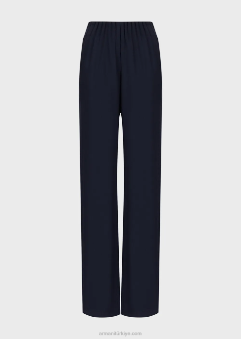 kadınlar Armani beli büzgülü froisse viskon pantolonT8HD310