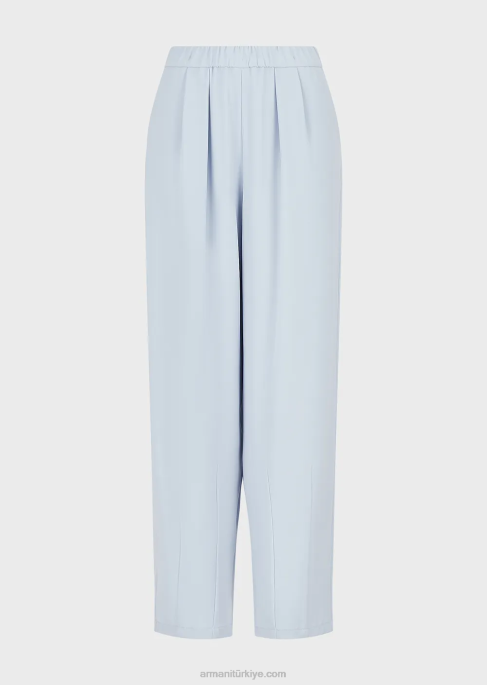 kadınlar Armani beli lastikli teknik-cady pantolon masmavi T8HD301