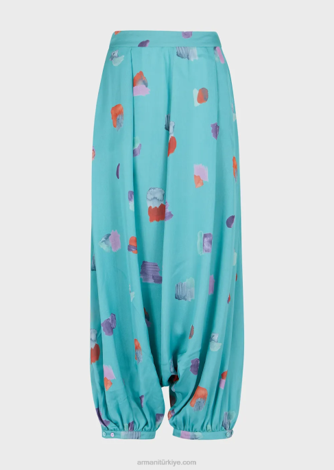 kadınlar Armani resim baskılı ipek şifon jodhpursT8HD325