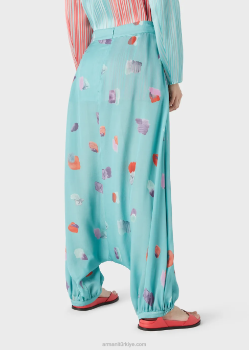 kadınlar Armani resim baskılı ipek şifon jodhpursT8HD325