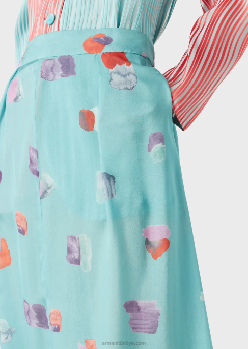 kadınlar Armani resim baskılı ipek şifon jodhpursT8HD325