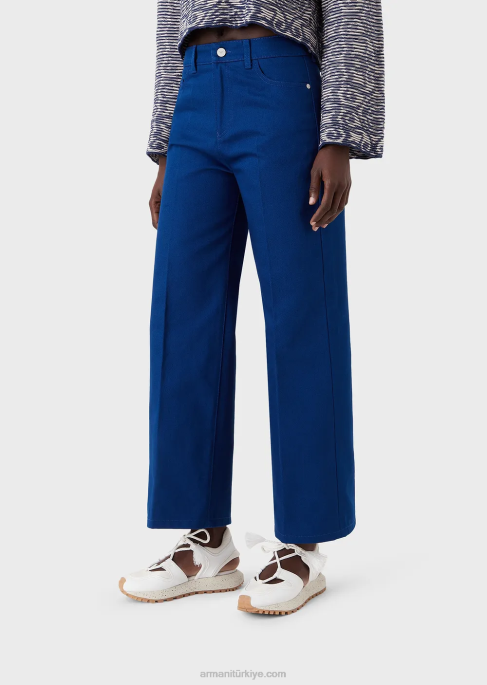 kadınlar Armani sürdürülebilir koleksiyon j33 organik boğa renginde düz kesim kot pantolon mavi T8HD398
