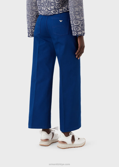 kadınlar Armani sürdürülebilir koleksiyon j33 organik boğa renginde düz kesim kot pantolon mavi T8HD398