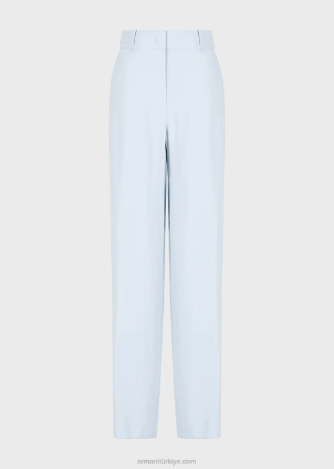 kadınlar Armani sıvı gabardin palazzo pantolon masmavi T8HD270