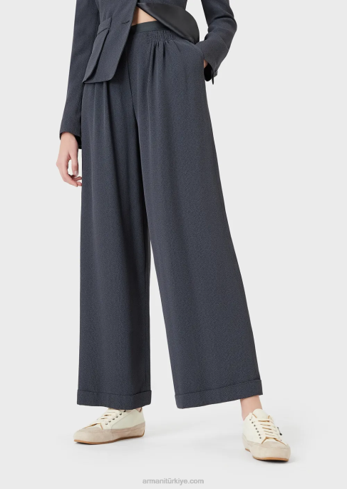 kadınlar Armani sahte galuchat, geniş paçalı pantolonlarT8HD321