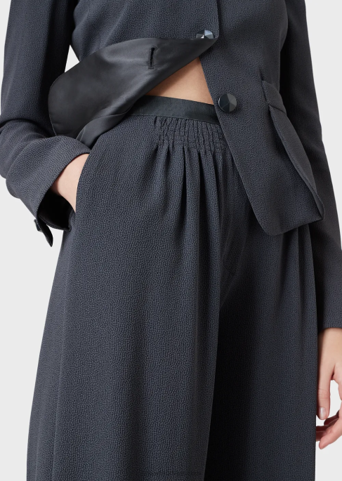 kadınlar Armani sahte galuchat, geniş paçalı pantolonlarT8HD321