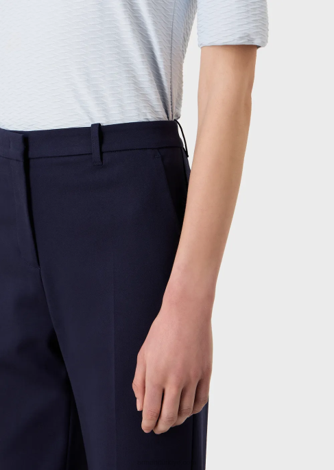 kadınlar Armani streç couture-pamuk ince pantolon lacivert T8HD290