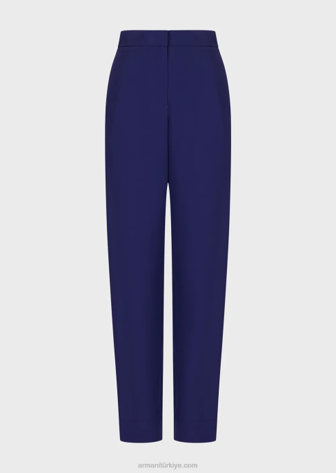kadınlar Armani streç viskon yüksek bel 7/8 pantolonT8HD275