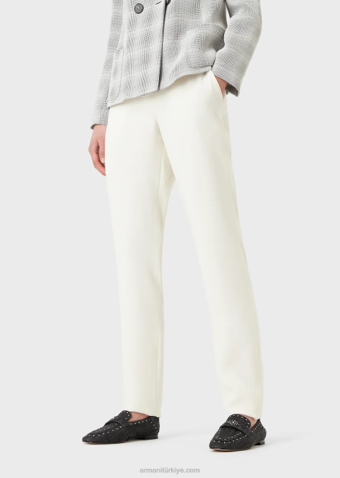 kadınlar Armani teknik-cady sigara pantolonu beyaz T8HD306