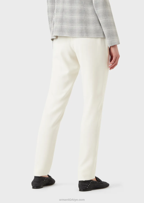 kadınlar Armani teknik-cady sigara pantolonu beyaz T8HD306