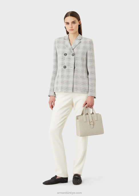 kadınlar Armani teknik-cady sigara pantolonu beyaz T8HD306