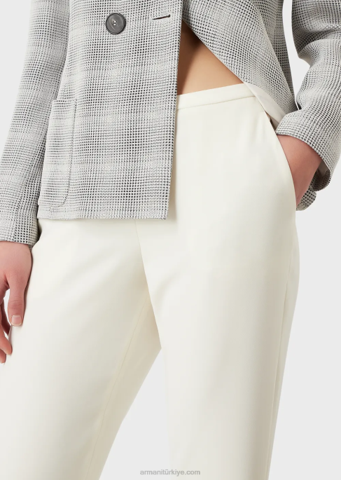 kadınlar Armani teknik-cady sigara pantolonu beyaz T8HD306