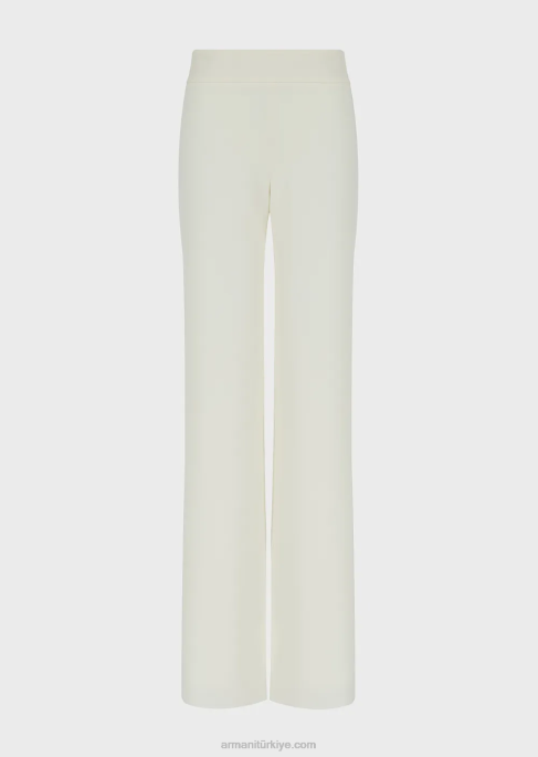 kadınlar Armani tekno cady palazzo pantolon beyaz T8HD303