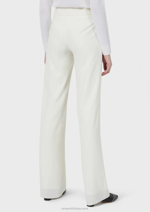 kadınlar Armani tekno cady palazzo pantolon beyaz T8HD303