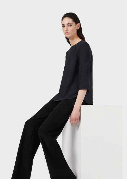 kadınlar Armani tekno cady palazzo pantolon siyah T8HD305