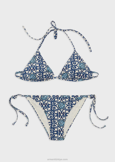 kadınlar Armani sürdürülebilir koleksiyon dolgulu üçgen bikini model T8HD4