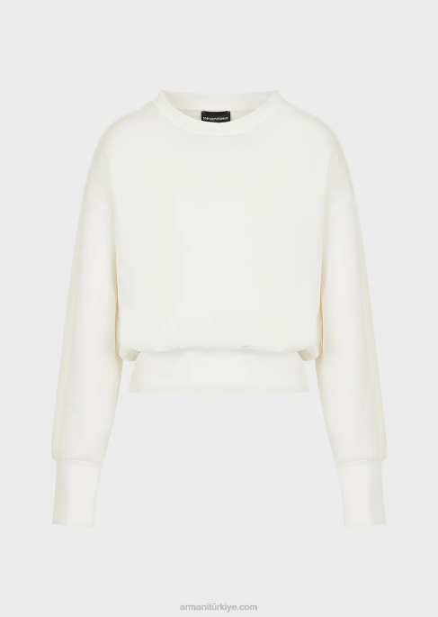 kadınlar Armani çift ​​jarse seyahat için gerekli şeyler sweatshirt süt beyazı T8HD404