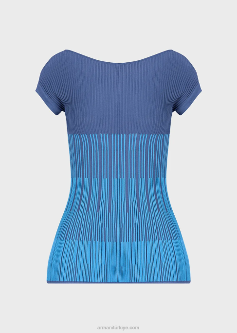 kadınlar Armani bağlantı motifli iki renkli jakarlı örgü top Çiçekler T8HD191