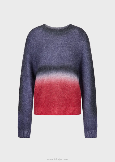 kadınlar Armani degrade baskılı dikişsiz alpaka karışımı kazak çok renkli T8HD209