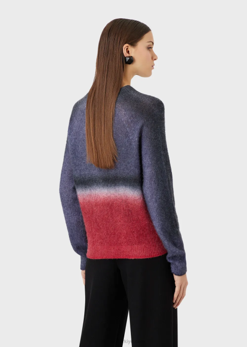 kadınlar Armani degrade baskılı dikişsiz alpaka karışımı kazak çok renkli T8HD209