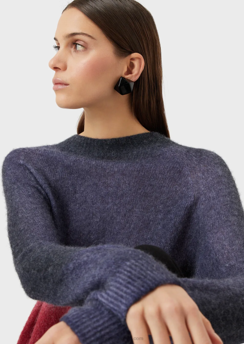 kadınlar Armani degrade baskılı dikişsiz alpaka karışımı kazak çok renkli T8HD209