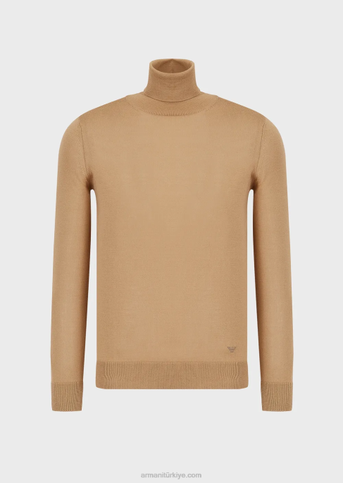 kadınlar Armani saf bakir yünlü yuvarlak yakaT8HD227