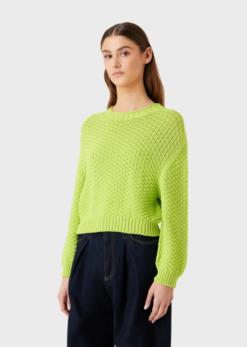 kadınlar Armani yosun dikişli örgü ile dikişsiz, dar kesim kazakT8HD205