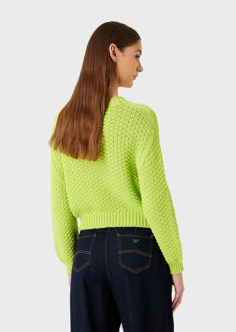 kadınlar Armani yosun dikişli örgü ile dikişsiz, dar kesim kazakT8HD205